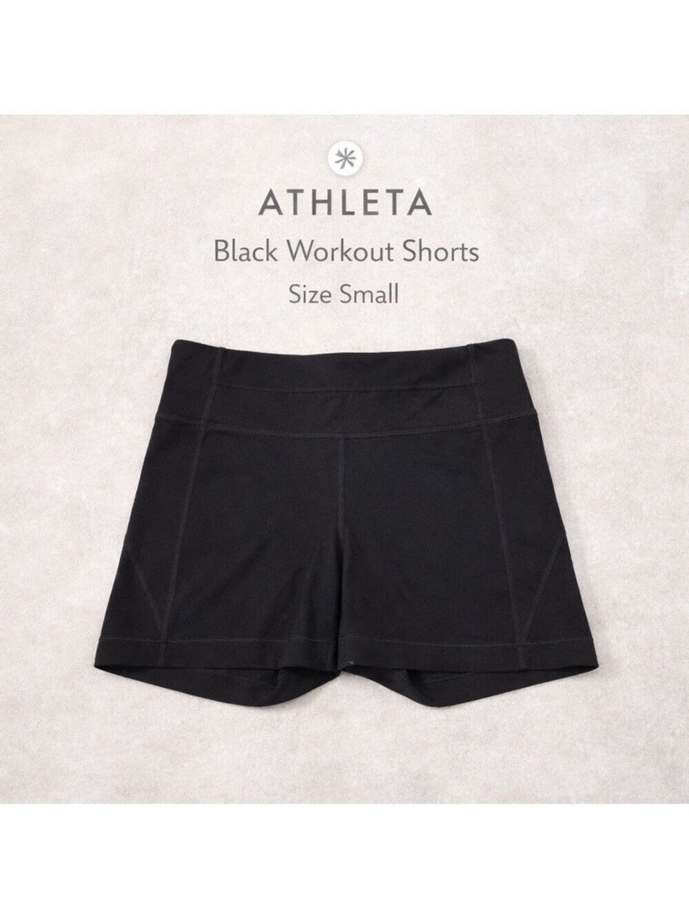 Athleta Black Athletic Shorts High Rise Workout Running Shorts Size Small